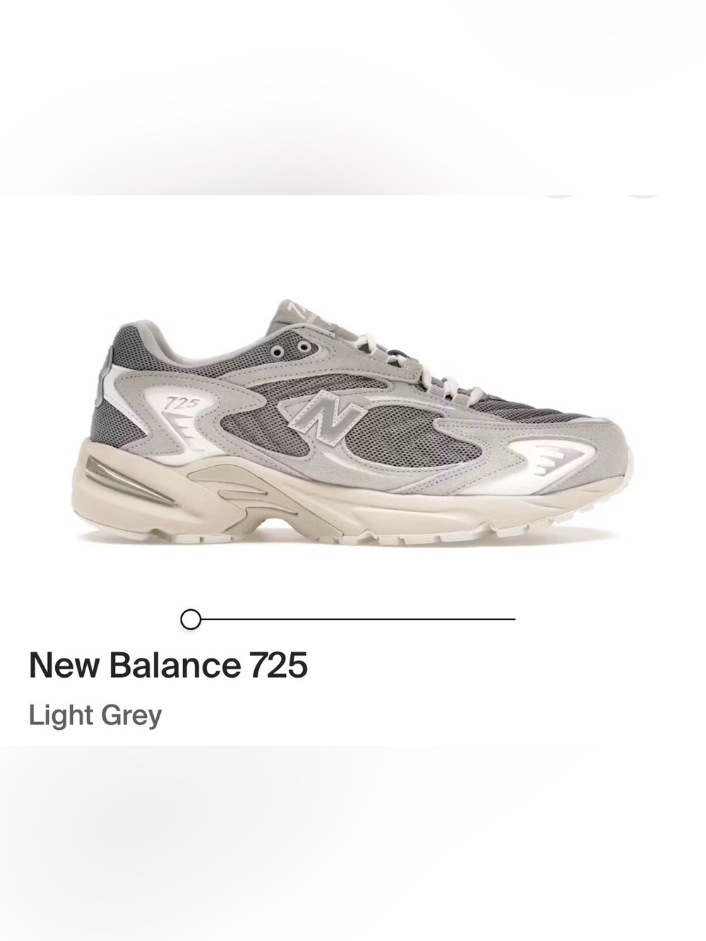 New Balance Grey/White 725 Athletic Sneaker Women’s 8.5